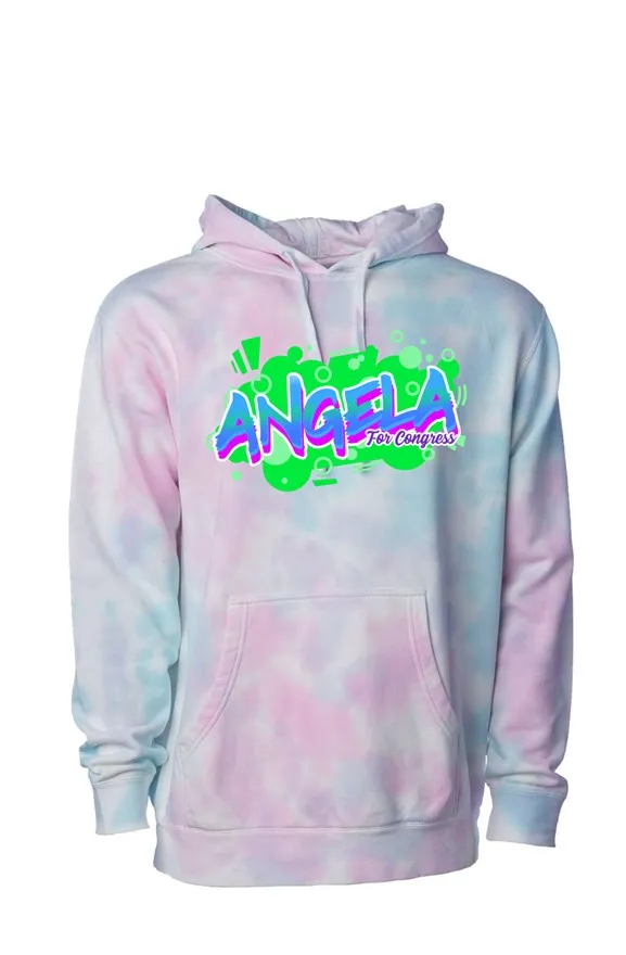 Angela for Congress Tie Dye Cotton Candy Hoodie