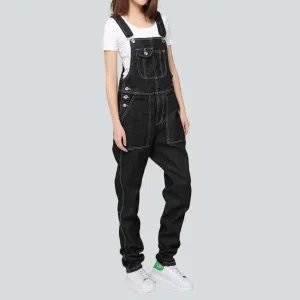 Black denim women overall