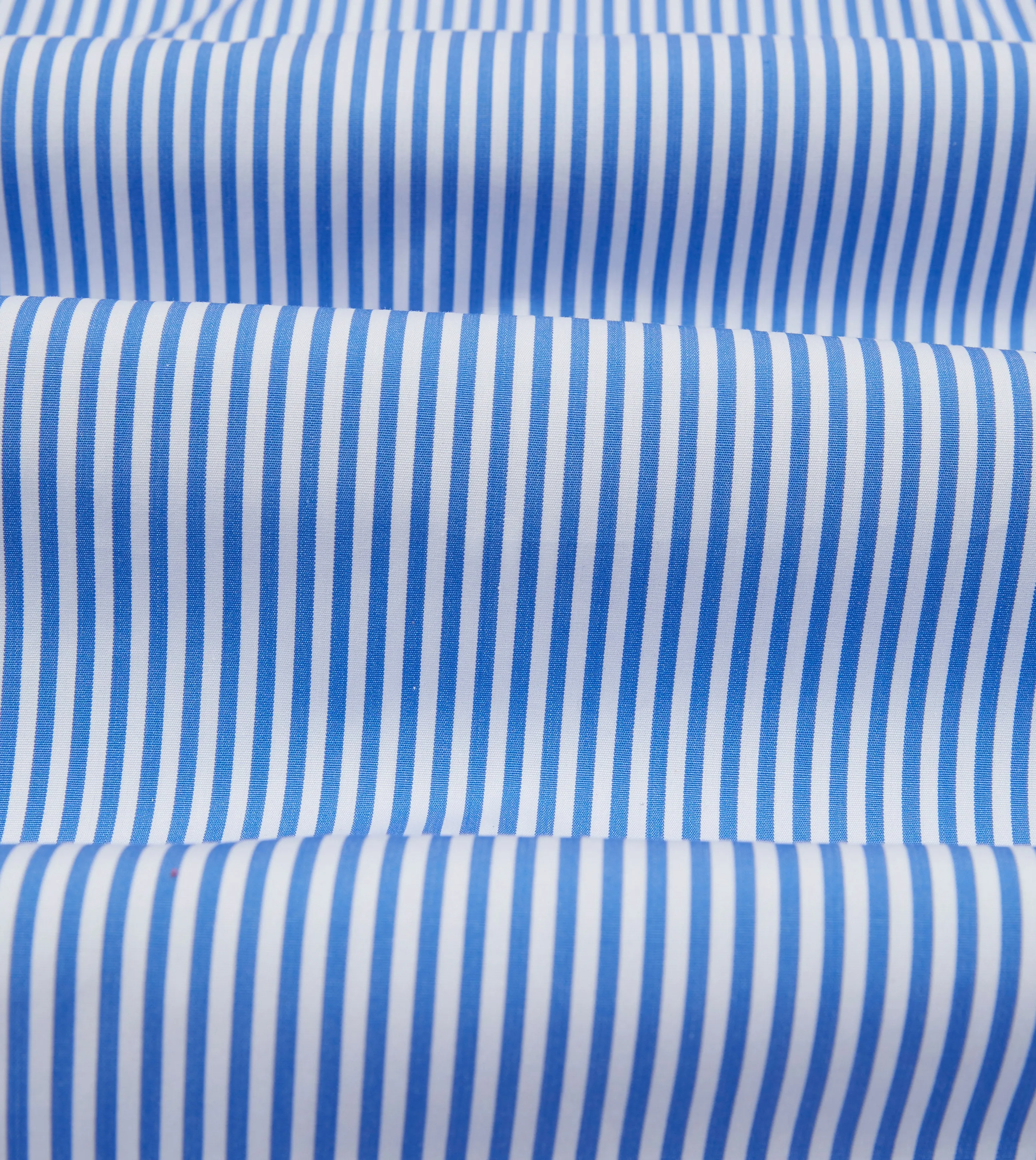 Blue Narrow Stripe Poplin Club Collar Shirt