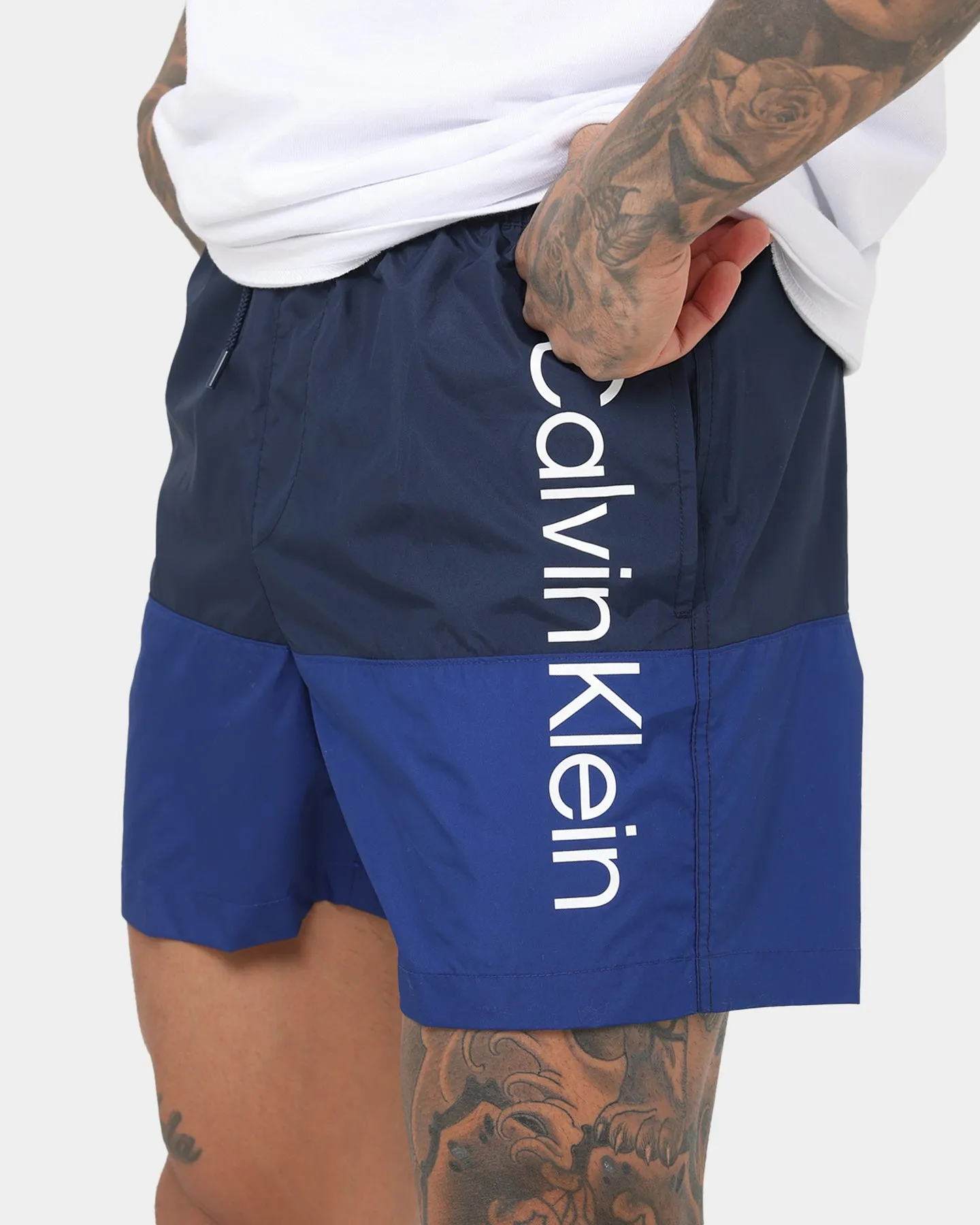 Calvin Klein Medium Drawstring Shorts Navy Iris