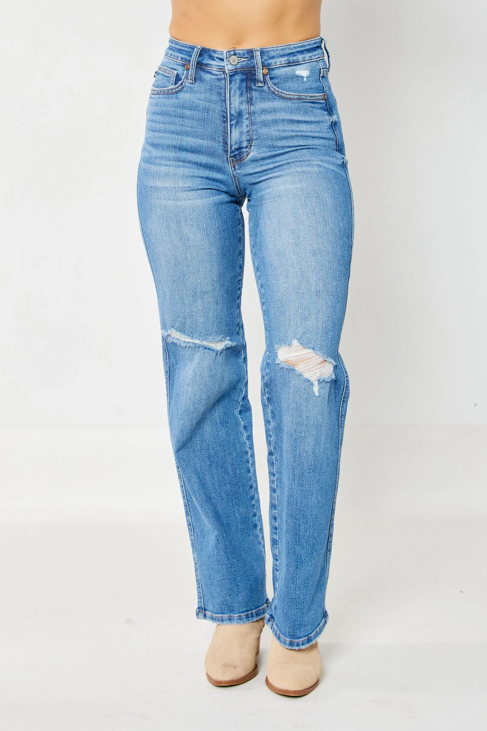 Daisy Judy Blue High Waist Tummy Control Straight Denim