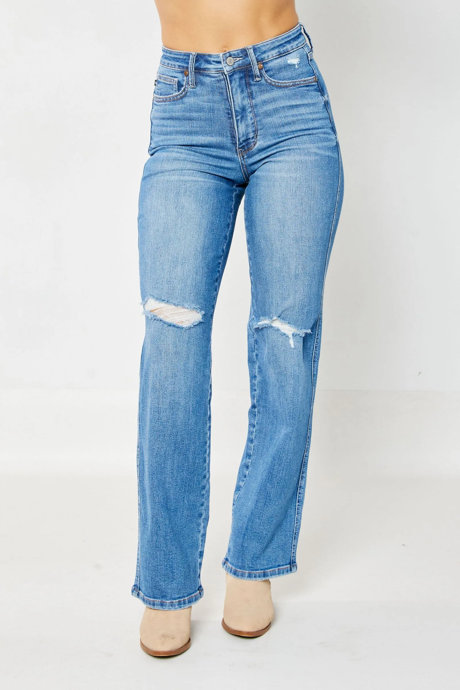 Daisy Judy Blue High Waist Tummy Control Straight Denim