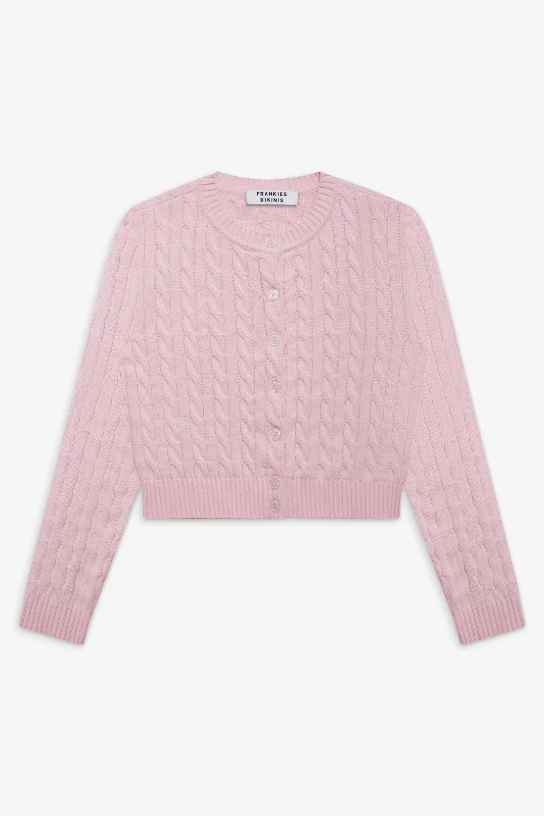 Dudley Cable Knit Cardigan - Cozy Pink