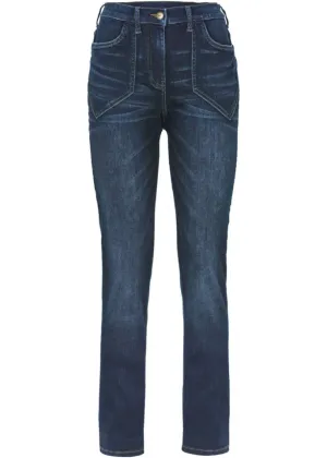 Elastic jeans with a high waist and a comfortable narrow belt Bpc Bonprix Collection, blue