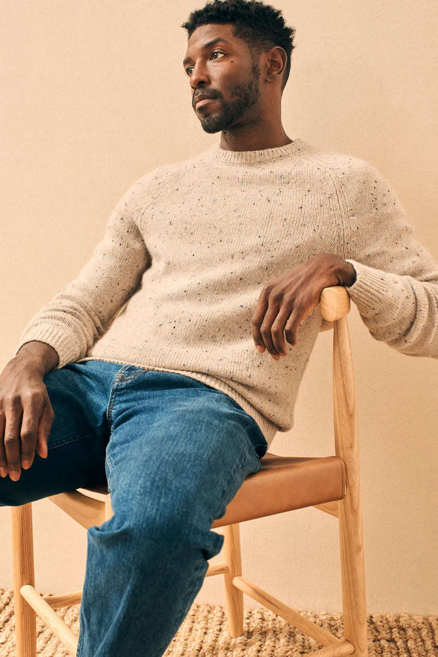 Faherty Donegal Wool Crew Sweater in Winter Dune