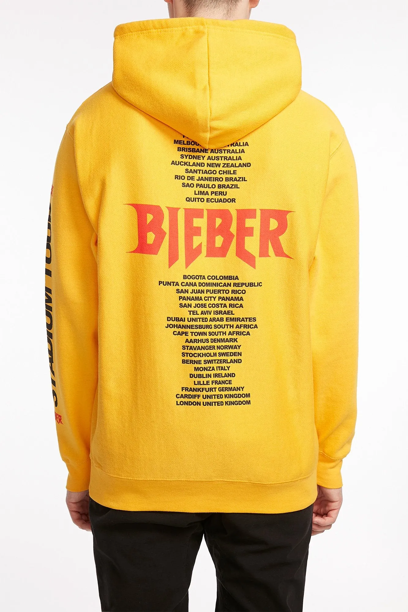 Guys Gold Bieber Stadium Tour Hoodie