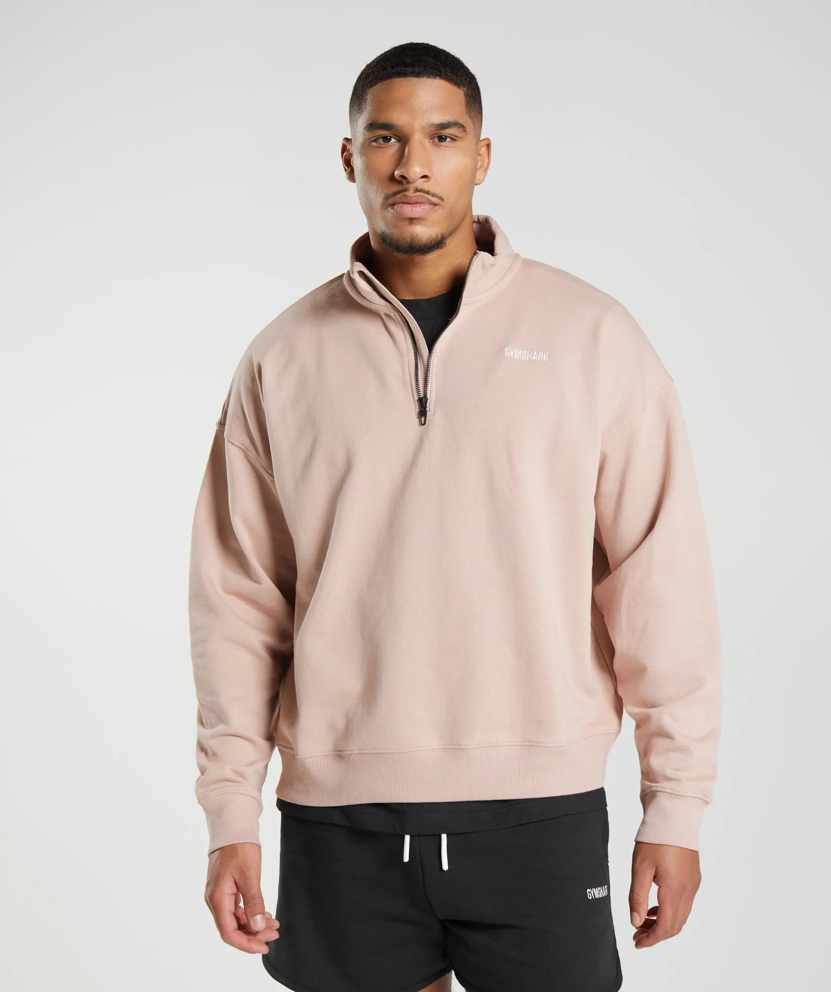 Gymshark Rest Day Sweats 1/4 Zip - Dusty Taupe