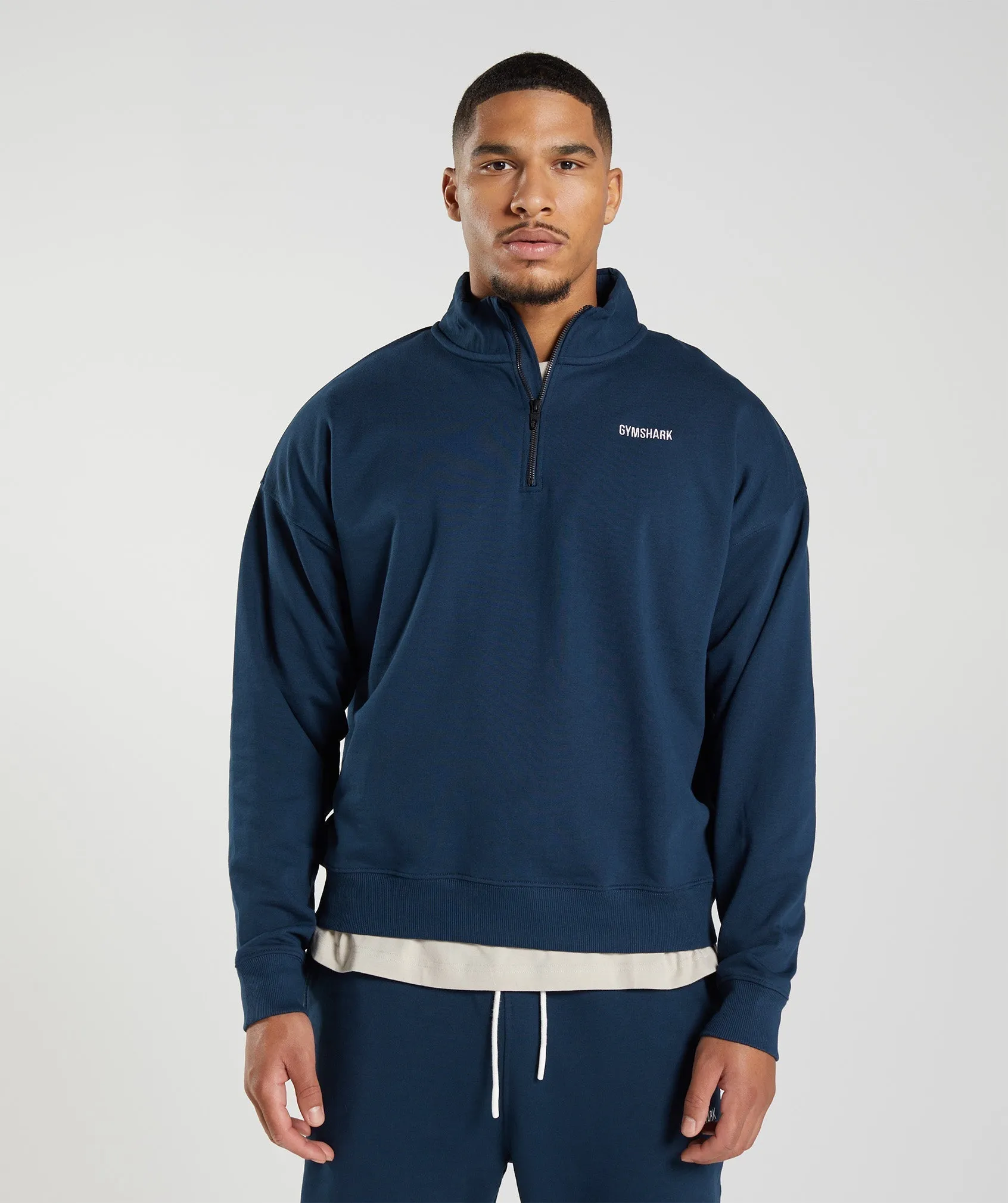 Gymshark Rest Day Sweats 1/4 Zip - Navy