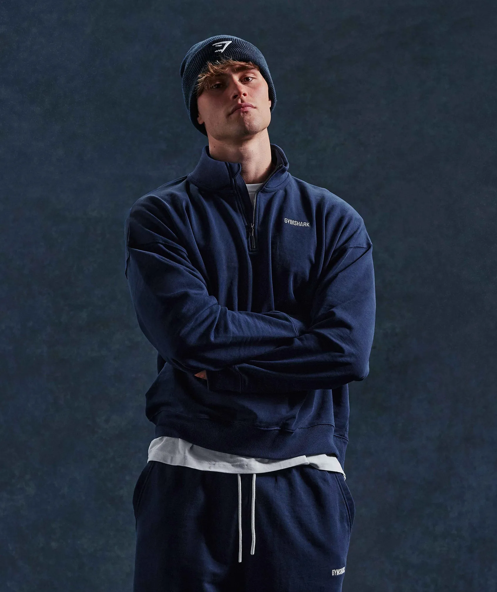 Gymshark Rest Day Sweats 1/4 Zip - Navy