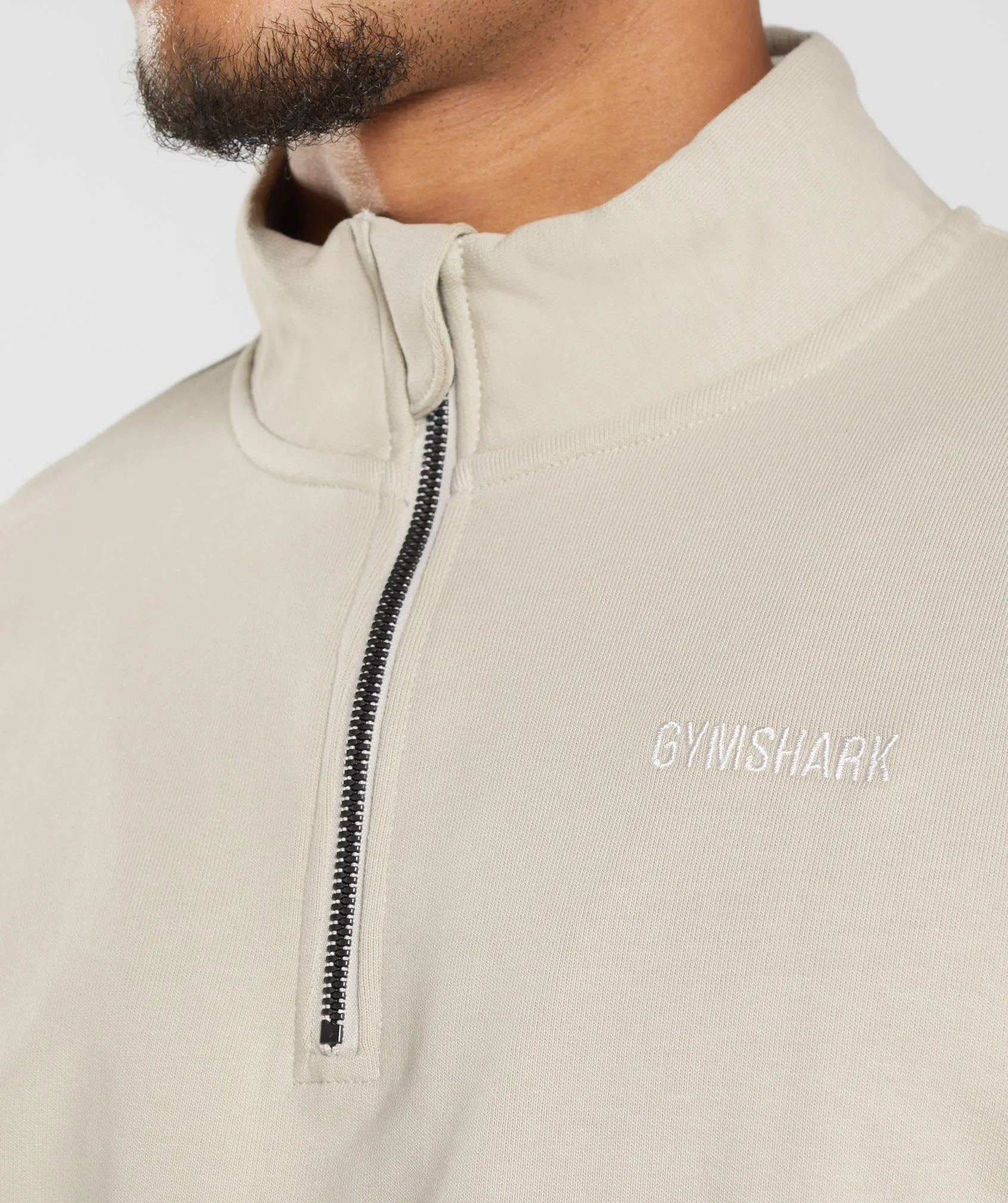 Gymshark Rest Day Sweats 1/4 Zip - Pebble Grey