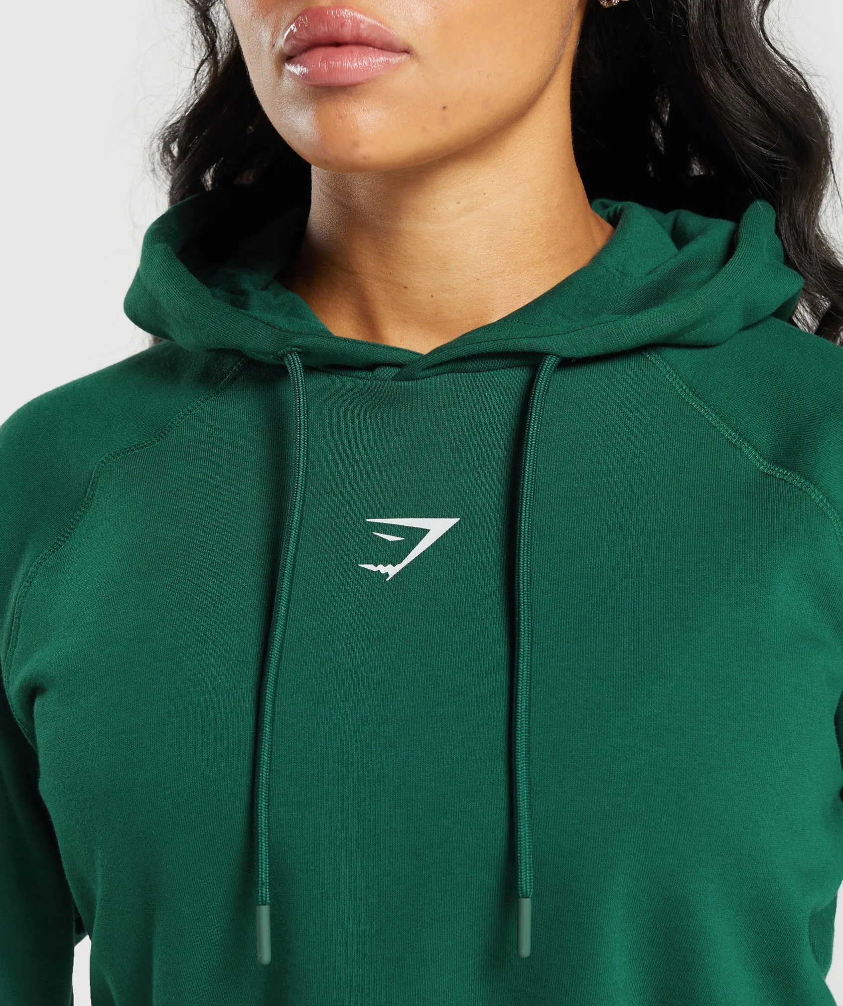 Gymshark Training Department Graphic Cropped Hoodie - Conditioning Green