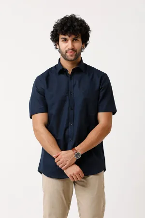 Jute Classic - Navy Blue Formal Shirt For Men | Ariser