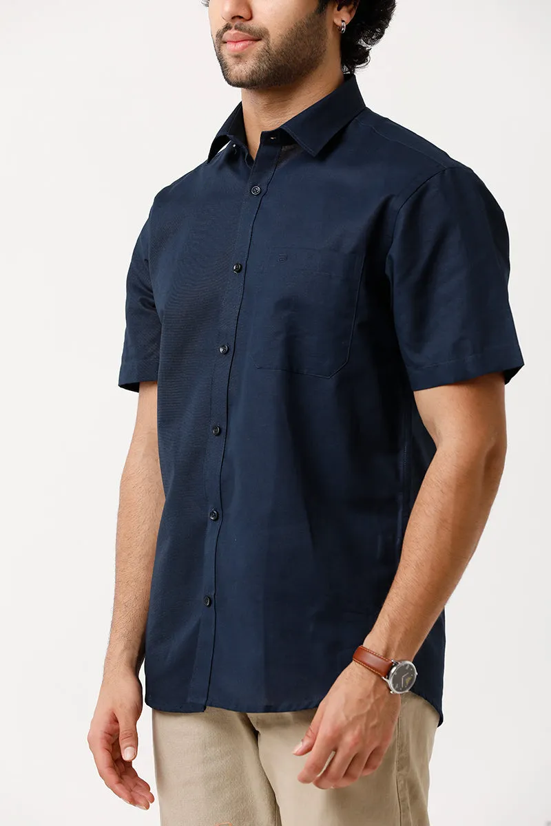 Jute Classic - Navy Blue Formal Shirt For Men | Ariser