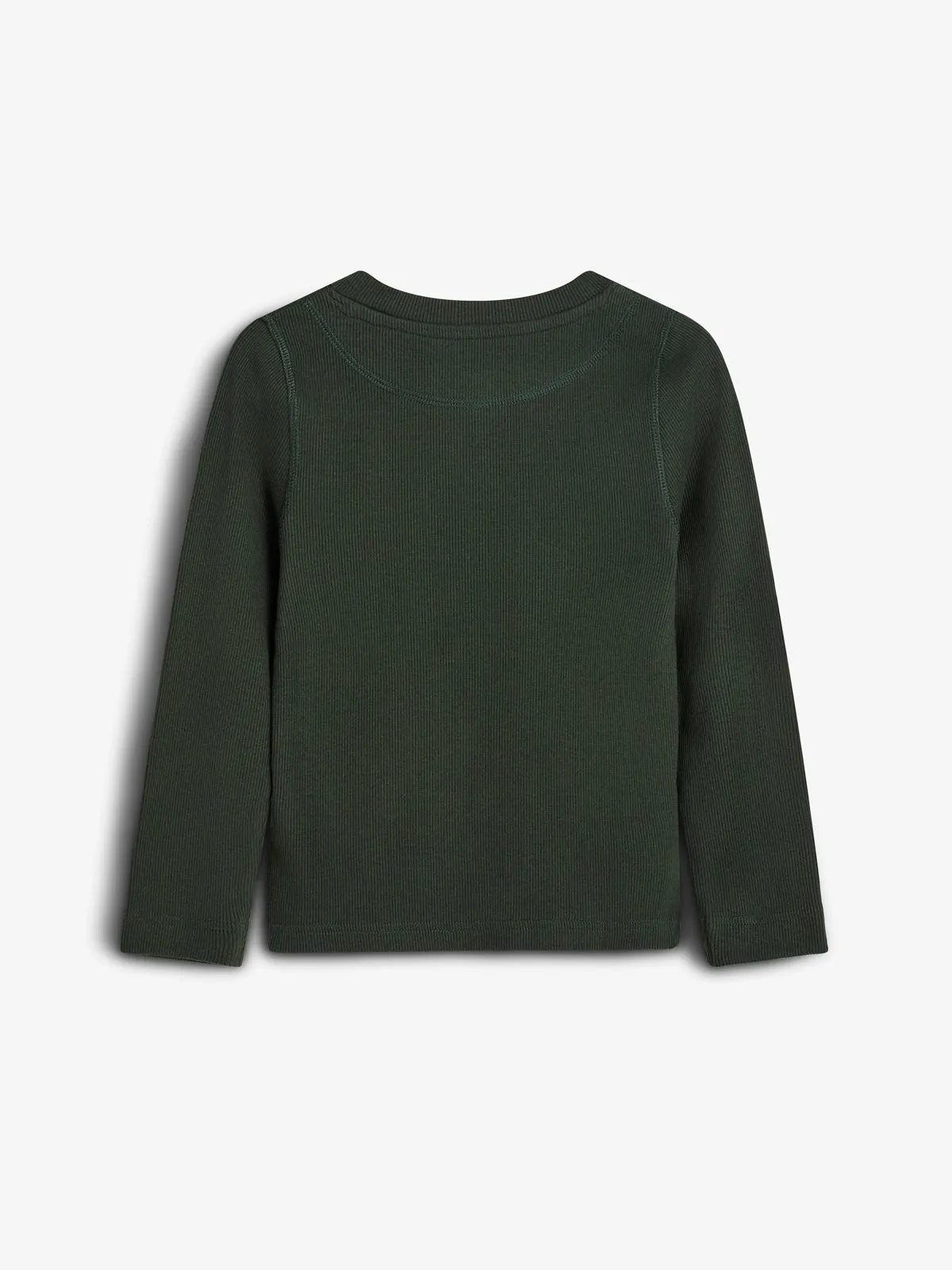 Long Sleeve Basic Rib T-shirt - Tween - Dark Green