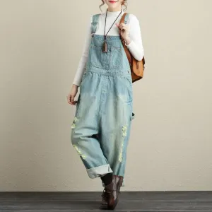 Loose Ripped Denim Overall