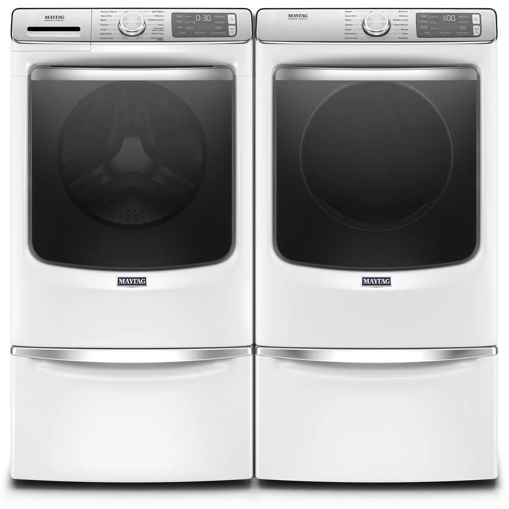 Maytag MED8630HW Smart Front Load Electric Dryer with Extra Power and Advanced Moisture Sensing Plus - 7.3 cu. ft.