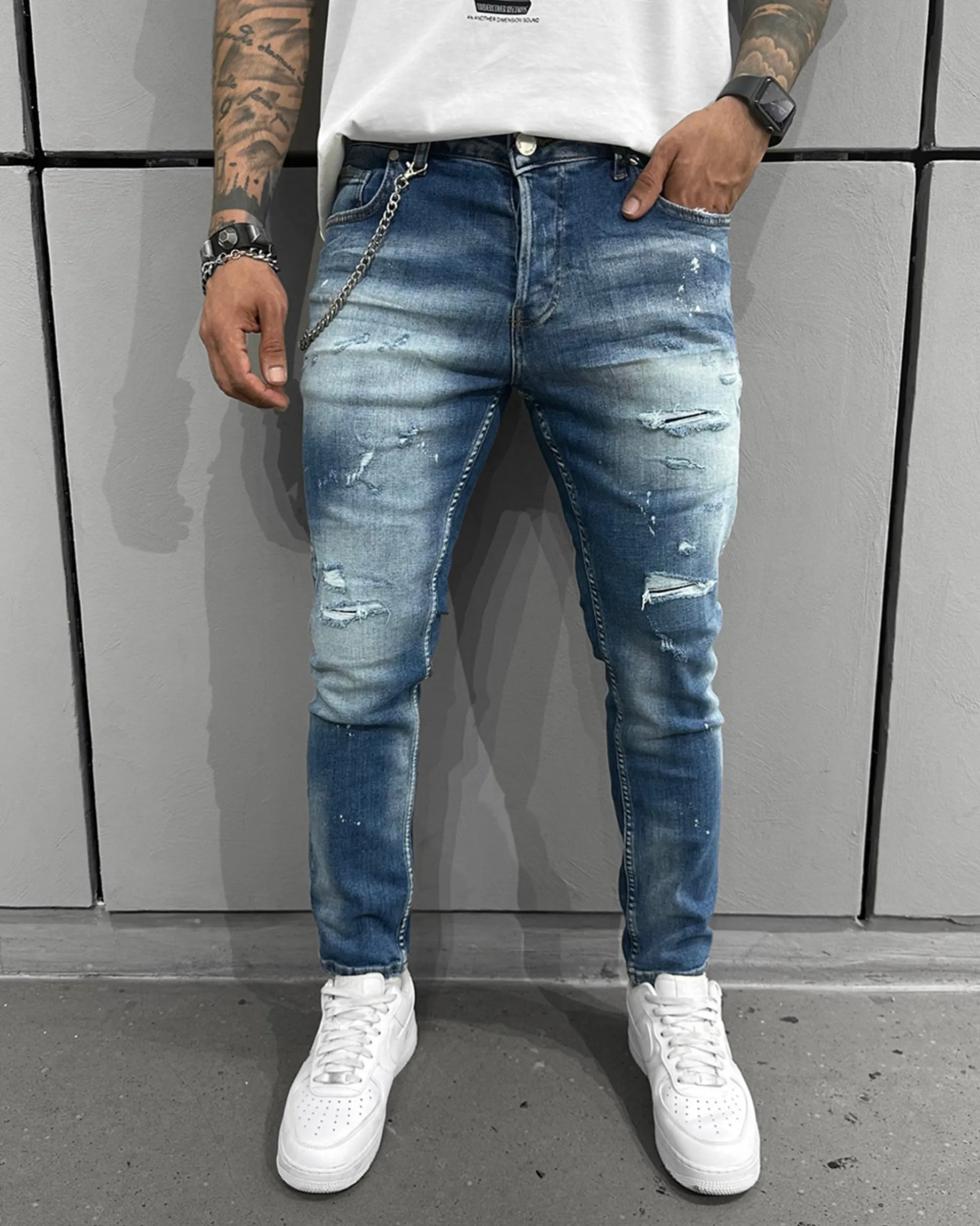 Men's Skinny Jeans Ice Blue #16139