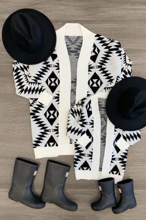 Mom & Me - White Aztec Cardigan