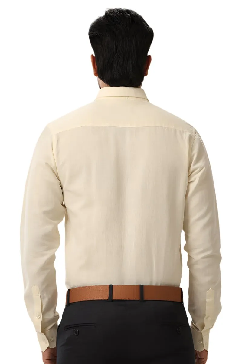 Monti - Cream Yellow Formal Shirts for Men | Ariser