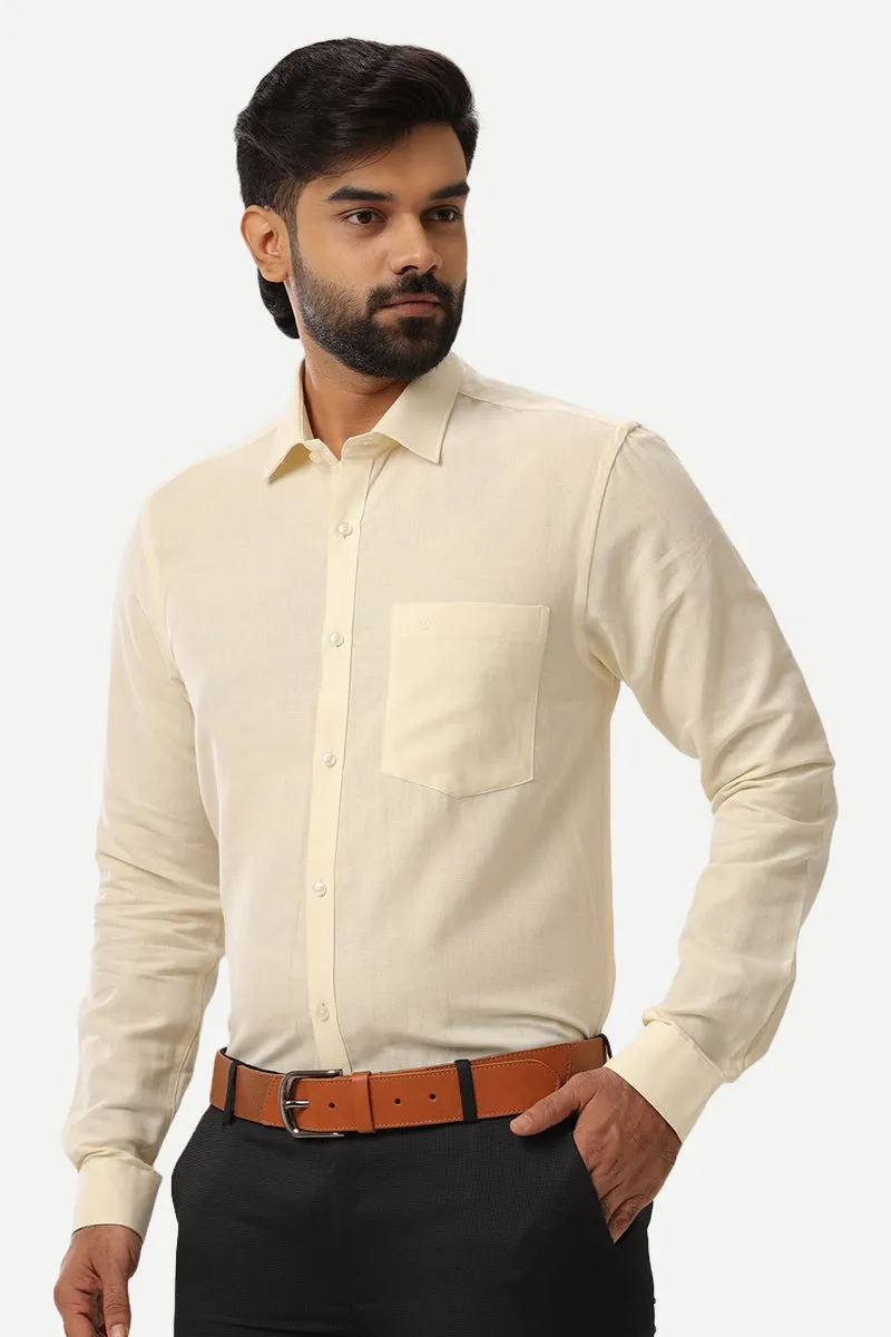 Monti - Cream Yellow Formal Shirts for Men | Ariser