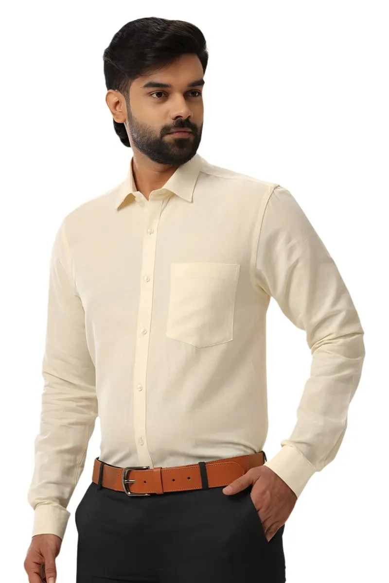 Monti - Cream Yellow Formal Shirts for Men | Ariser