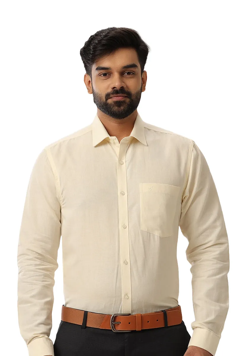 Monti - Cream Yellow Formal Shirts for Men | Ariser