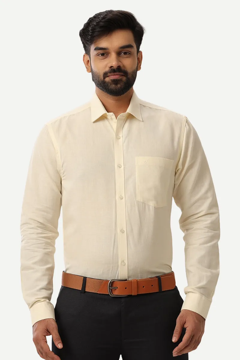 Monti - Cream Yellow Formal Shirts for Men | Ariser