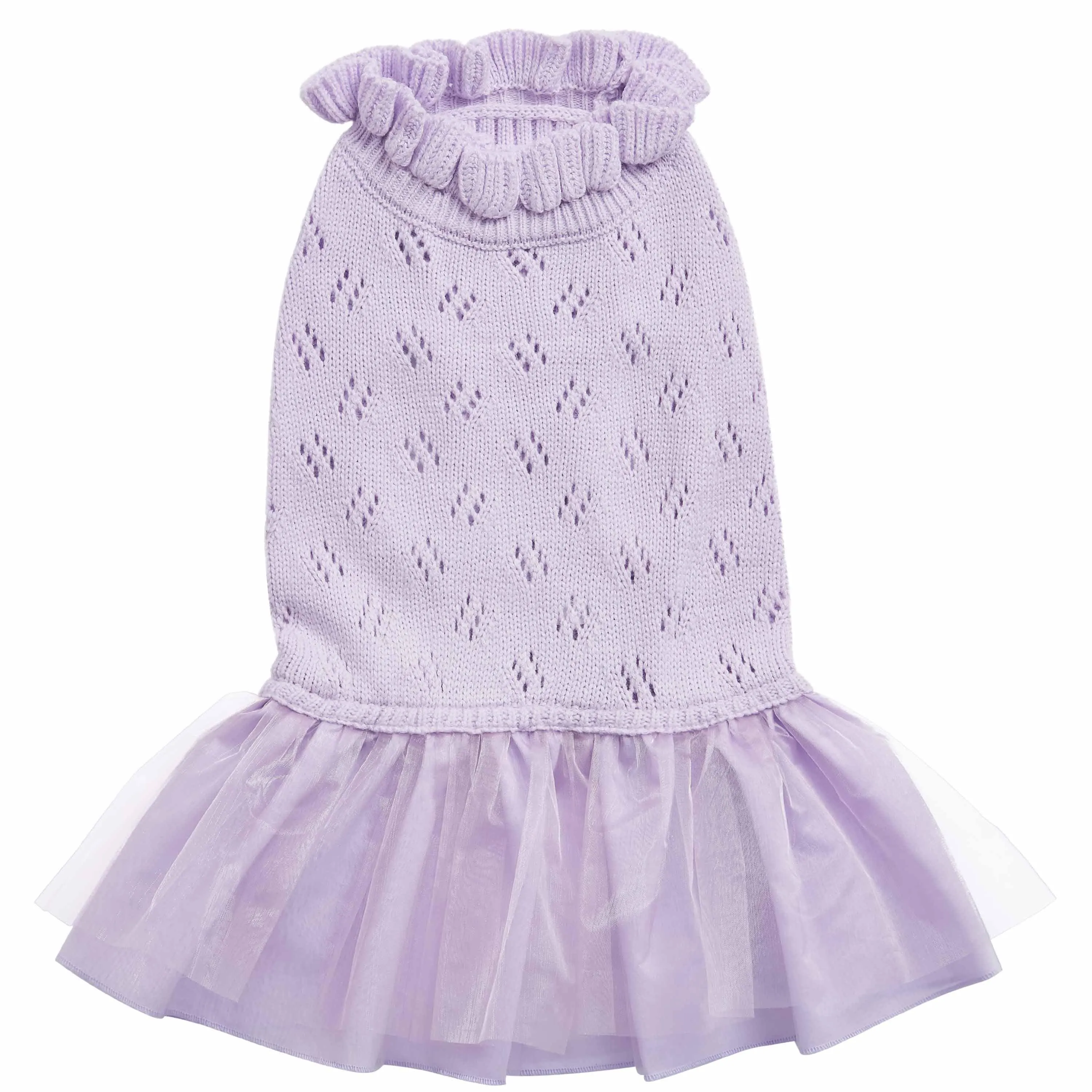 My Cutie Princess Ruffle Collar Dog Sweater Dress