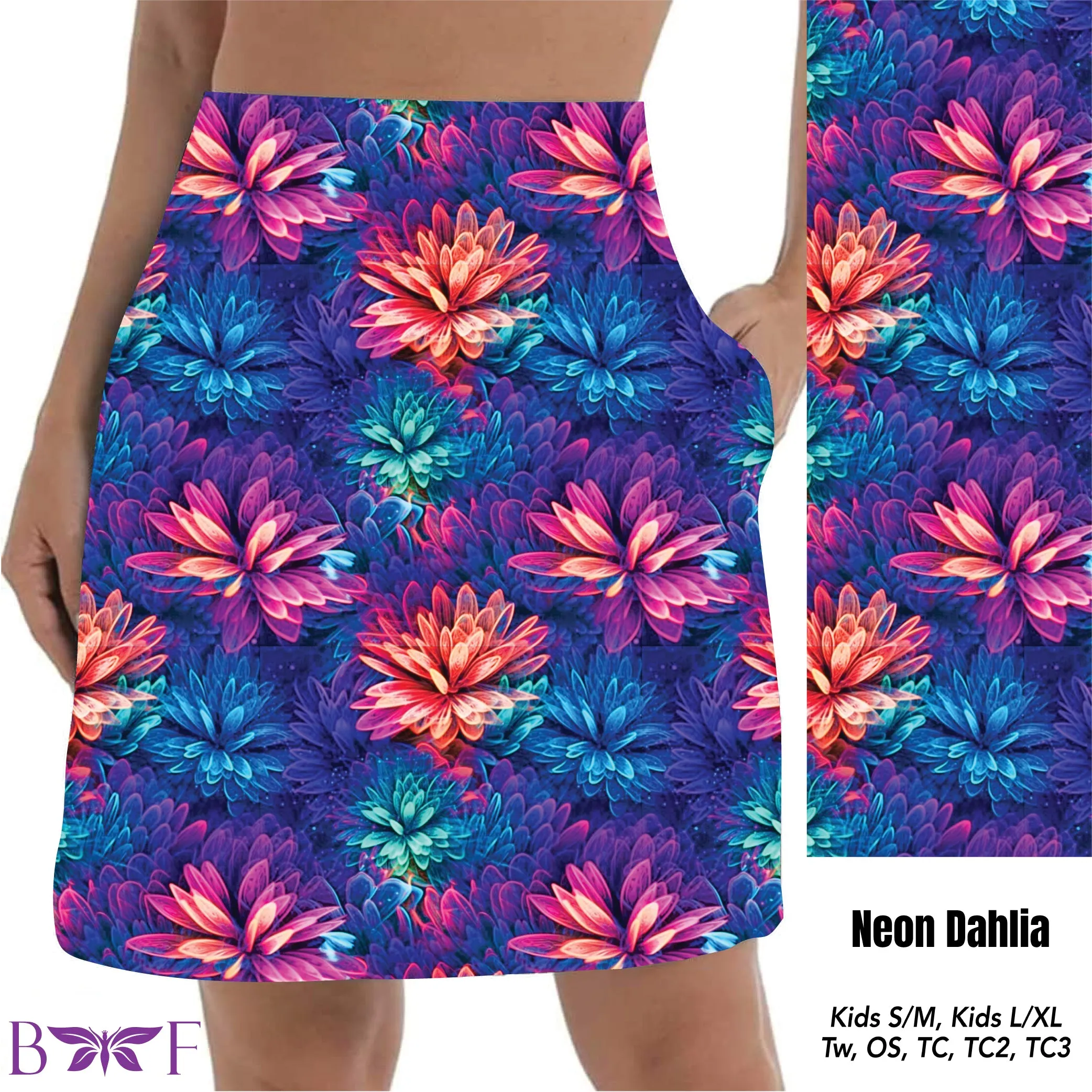 Neon Dahlia Skort