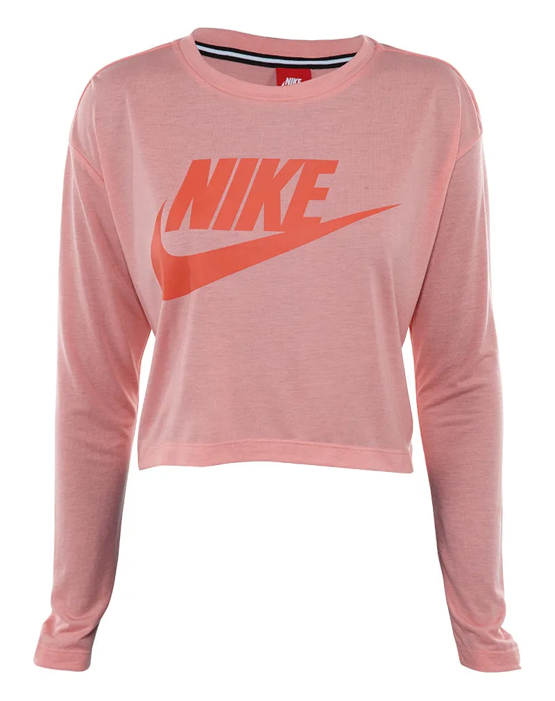 Nike Essential Long Sleeve Crop Top Womens Style : 856738