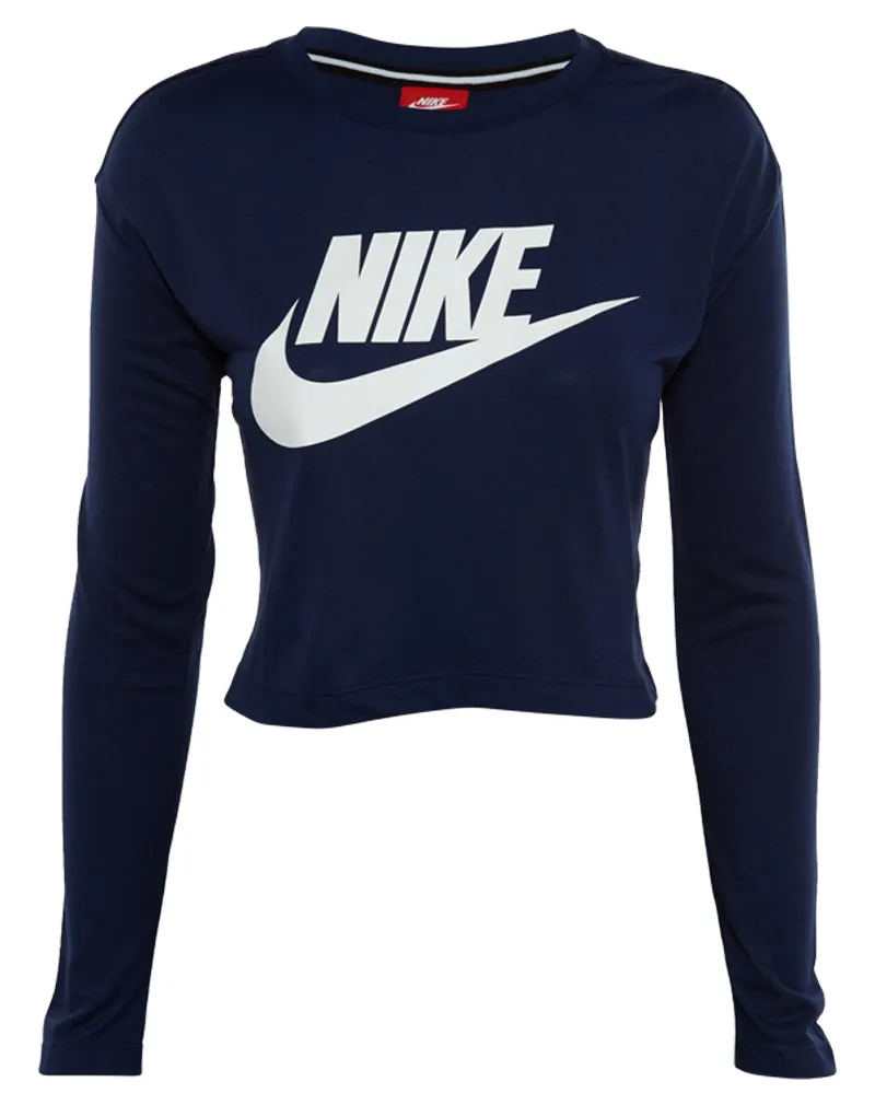 Nike Essential Long Sleeve Crop Top Womens Style : 856738