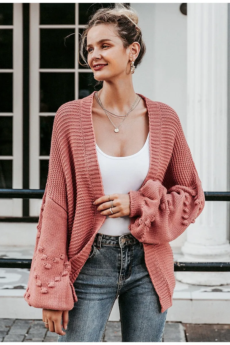 Over sized Heart Crochet Knitting Cardigan Coat