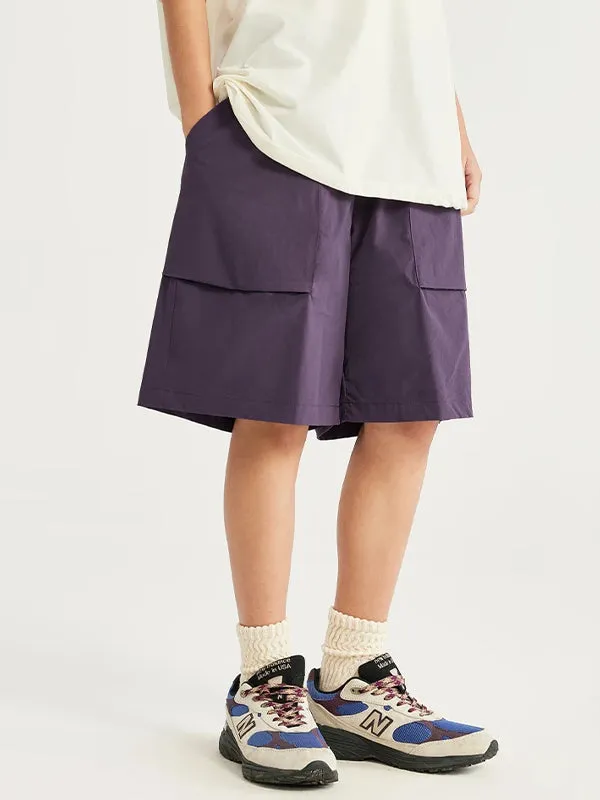 Purple Lightweight Shorts with Large Pockets