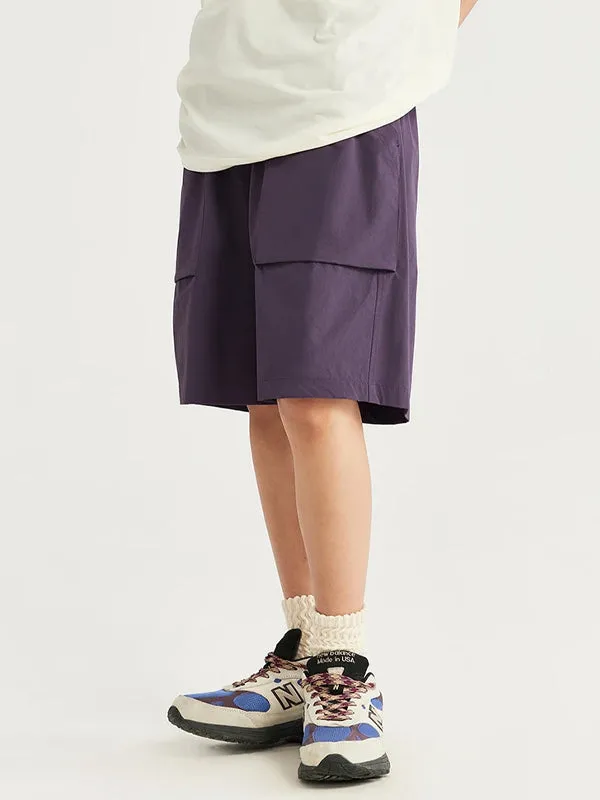 Purple Lightweight Shorts with Large Pockets