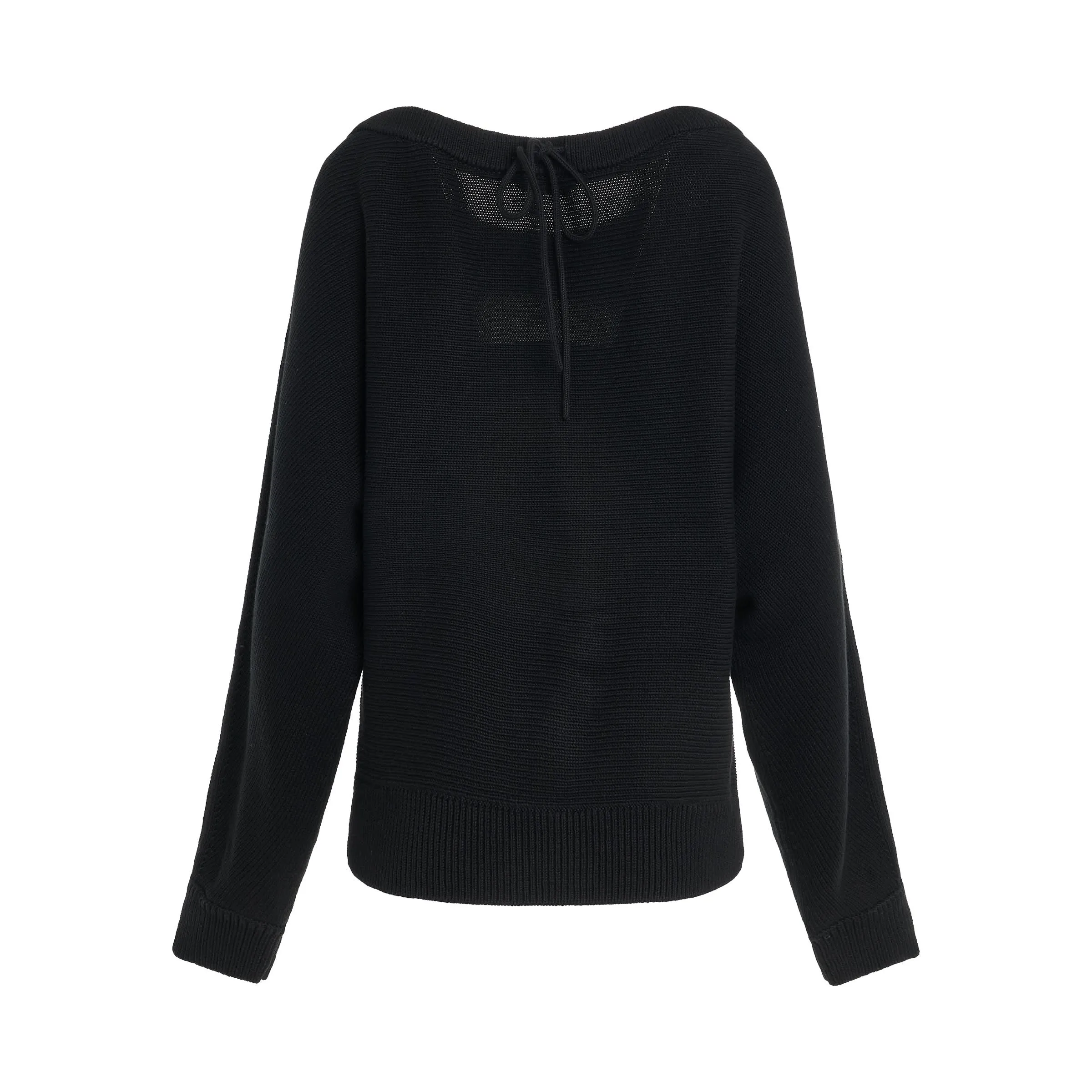 Ruched Dolman Sleeve Sweater in Black