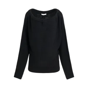 Ruched Dolman Sleeve Sweater in Black