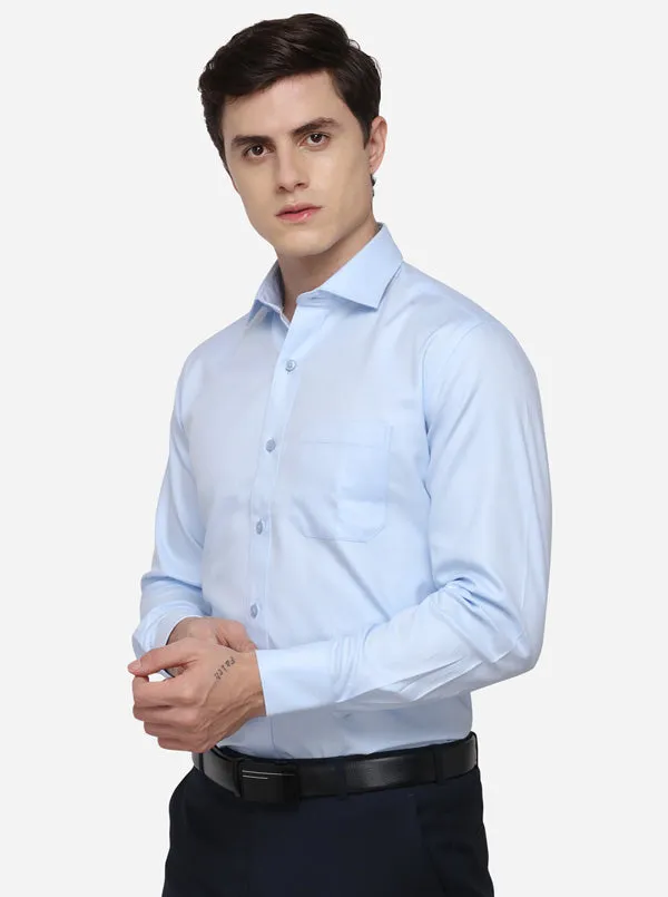 Sky Blue Solid Smart Fit Formal Shirt | JadeBlue