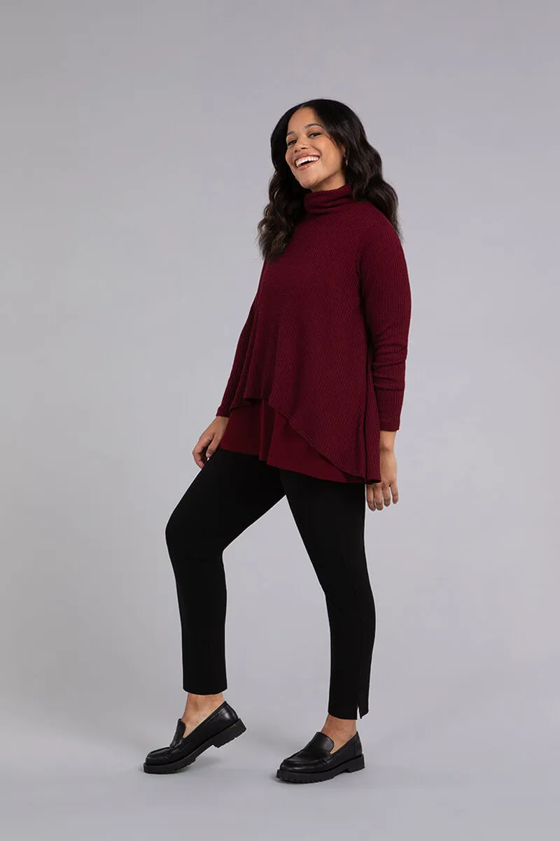 Split Back Waffle Sweater | Bloodstone