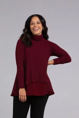 Split Back Waffle Sweater | Bloodstone