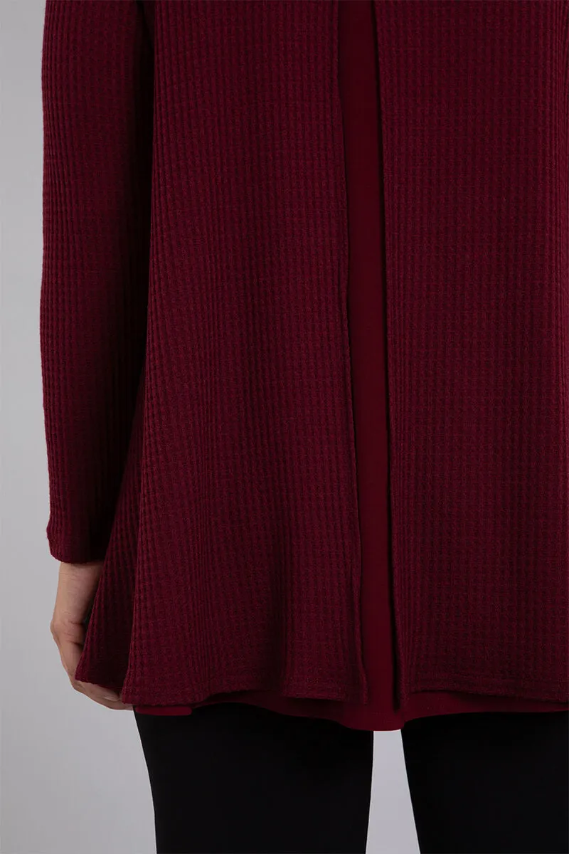 Split Back Waffle Sweater | Bloodstone