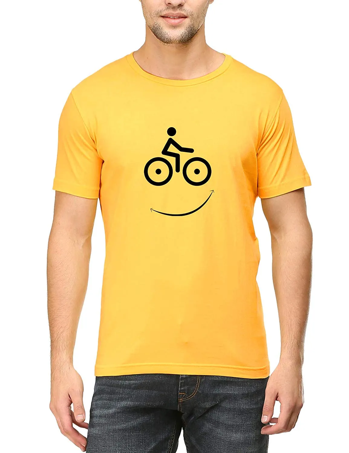 Swag Swami Men's  Cycle Smiley T-Shirt