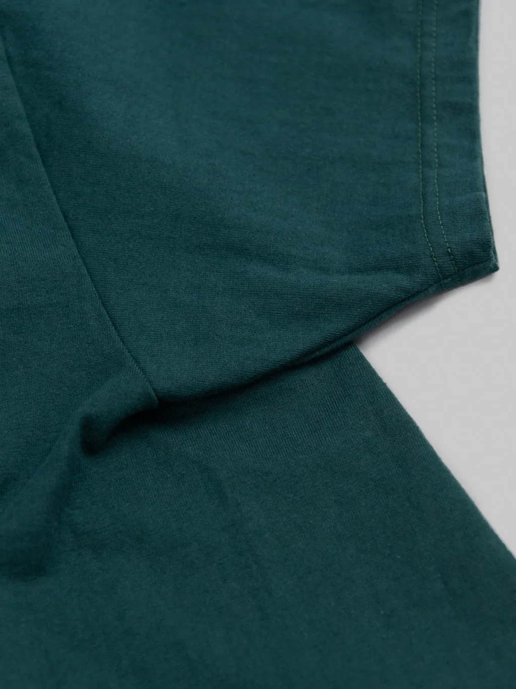 The Flat Head Loopwheeled Heavyweight Plain T-Shirt Dark Green