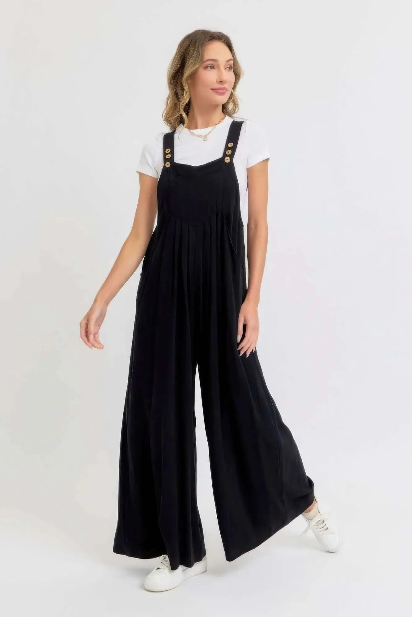 Wide Leg Jumpsuit- Adjustable Strap Overall