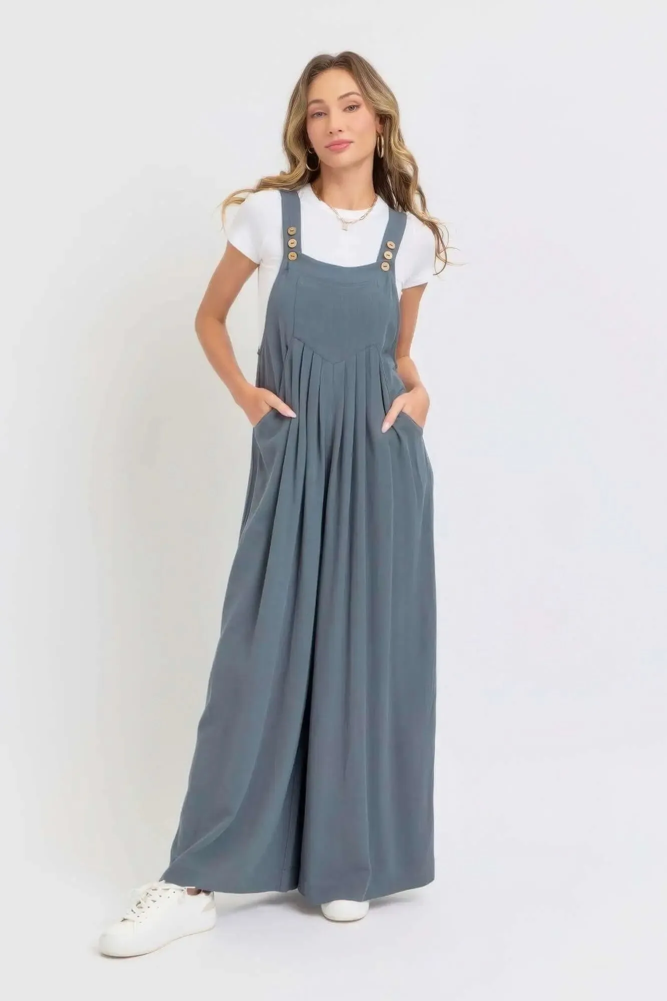 Wide Leg Jumpsuit- Adjustable Strap Overall