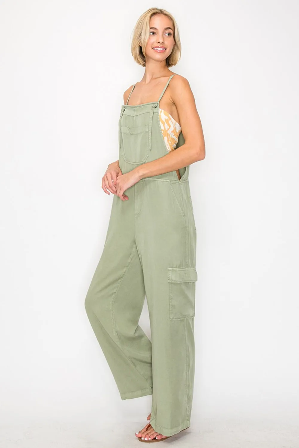 Wide Leg Tencel Overalls