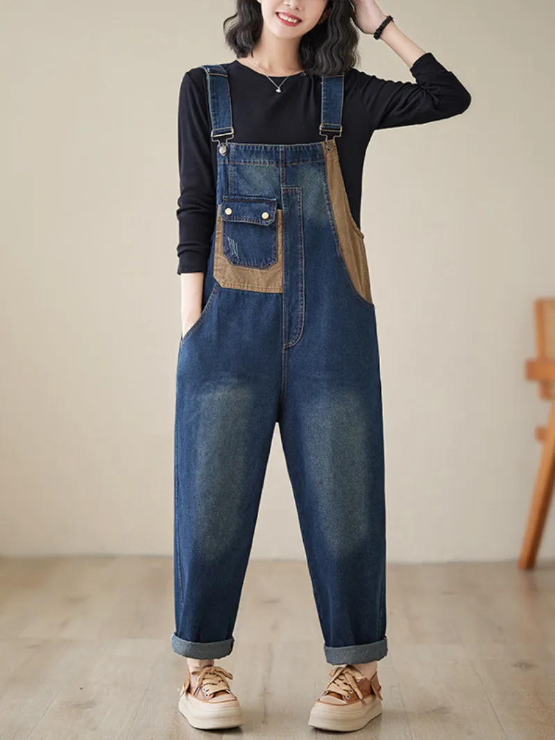 Women's Casual Chic Large Size Loose Overalls Dungarees