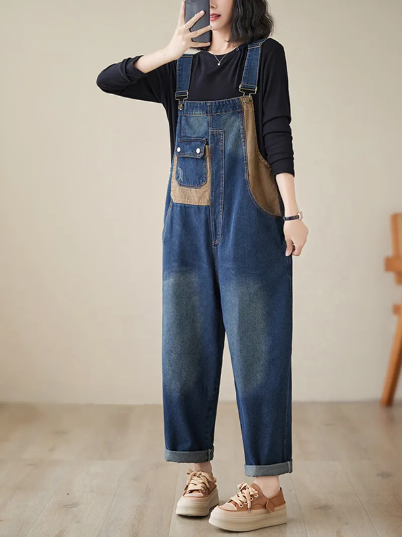 Women's Casual Chic Large Size Loose Overalls Dungarees